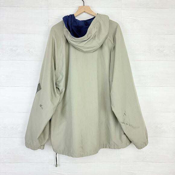 Vintage Nike Windbreaker Jacket Men XXL Gray Hooded Half Zip Pullover Ripstop - Picture 6 of 16